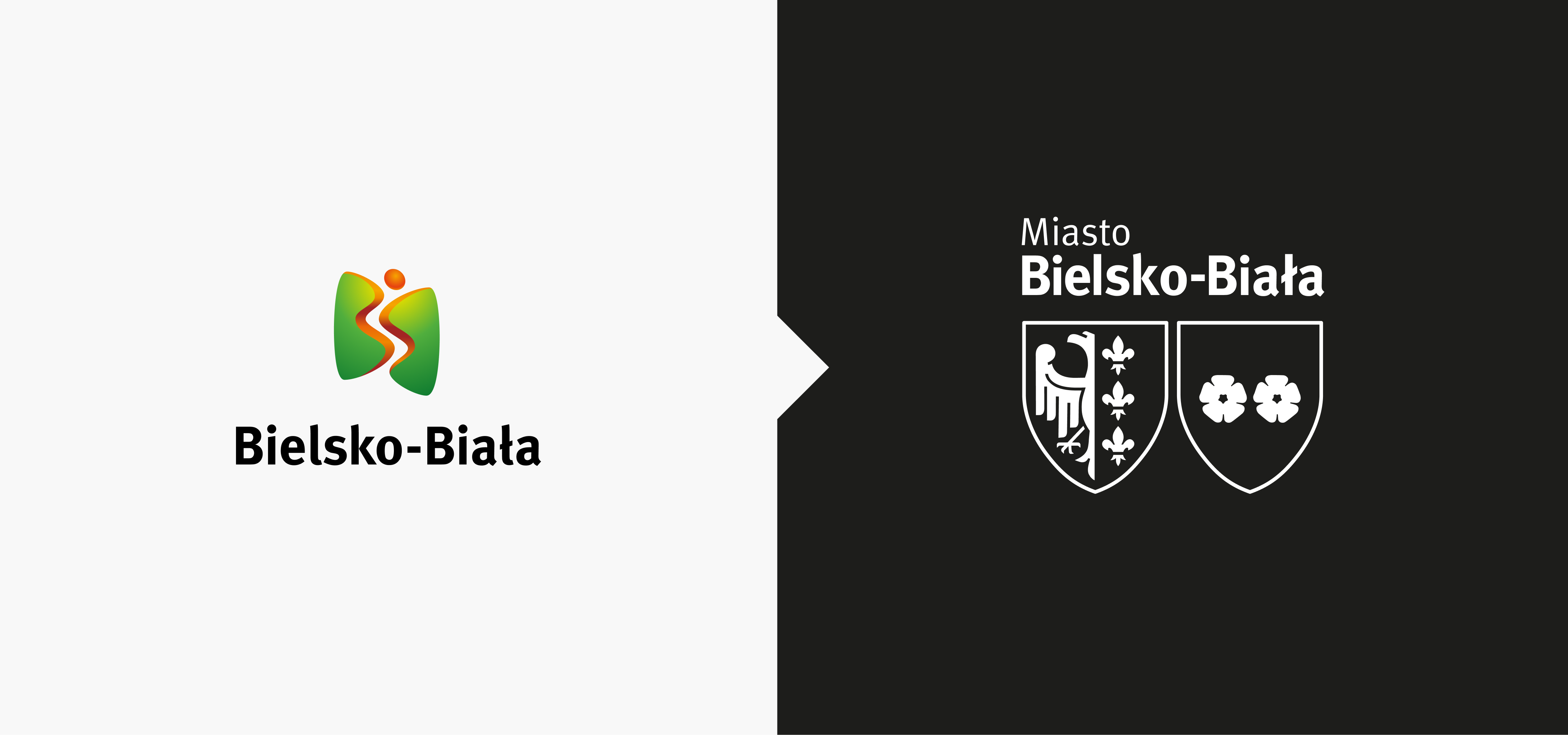Stare logo i nowe logo miasta Bielsko-Biała.